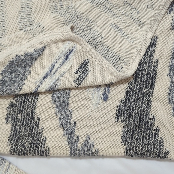 Lucky Brand Open Front Cardigan, Color Blue/Cream, Size L - Picture 11 of 16